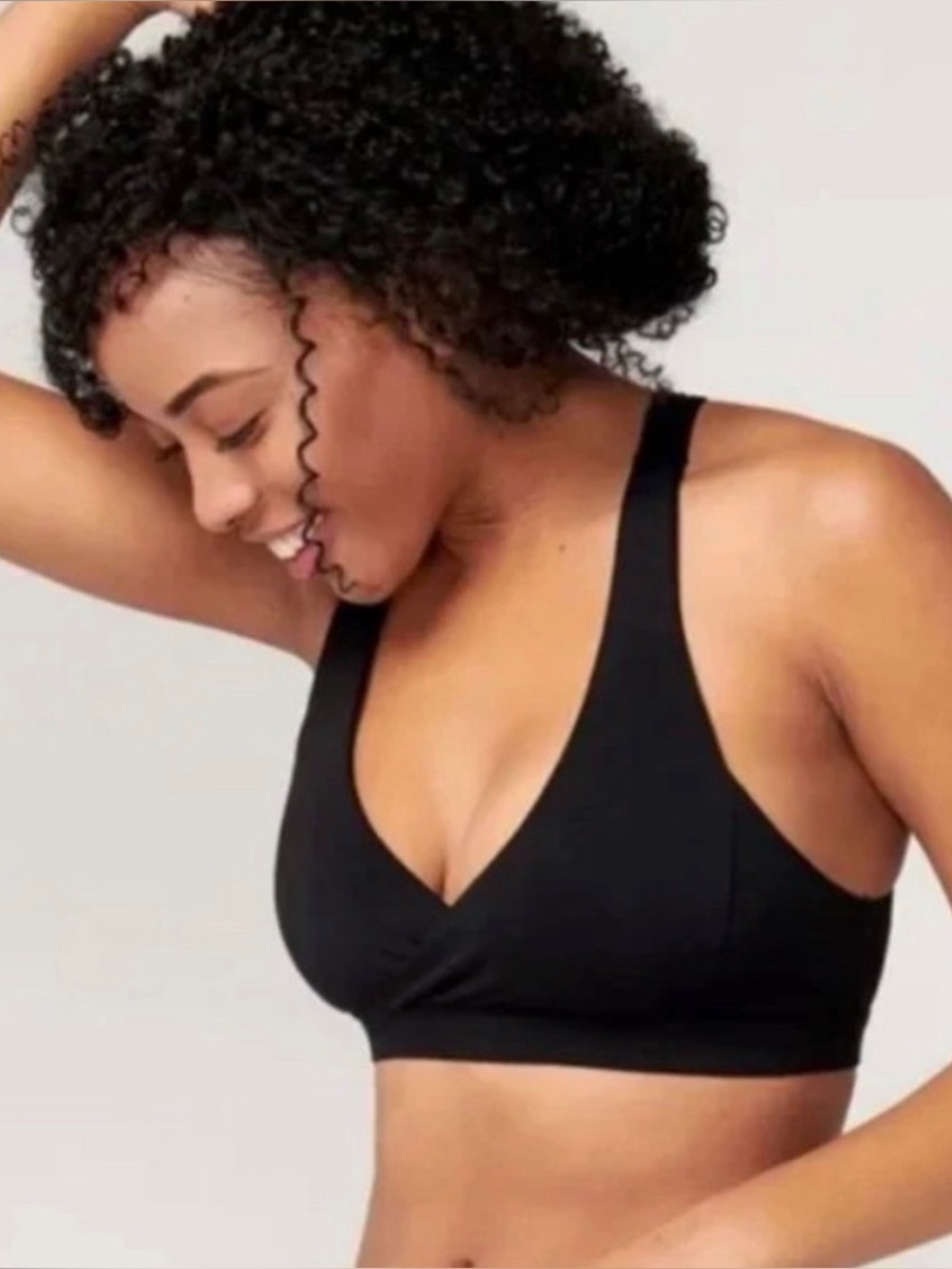Pact Organic Cotton Bra with crossover in front & back black XL